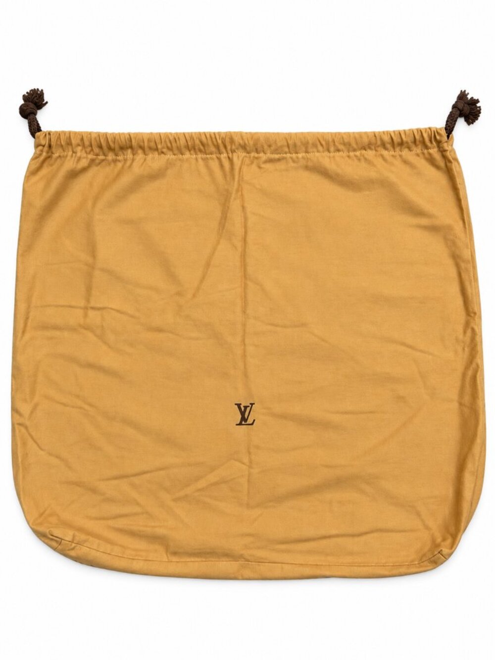 Vintage Louis Vuitton Large Tan Drawstring Dust Bag Storage Cover 23" x 20"